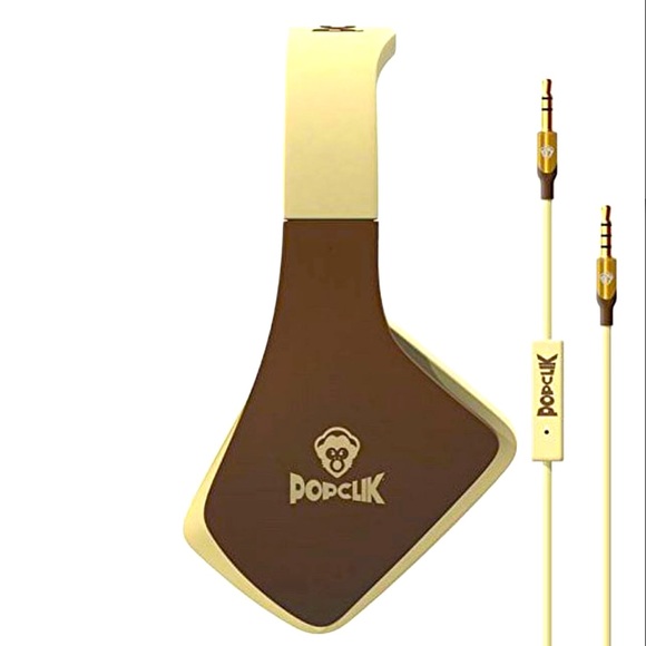 PopClik Jump! Pro Headphones in Cream 40 mm Neodymium Magnet Driver Over... - Picture 2 of 5